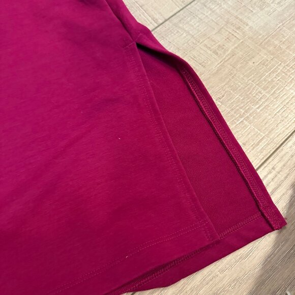 NIKE YOGA WOMENS CROPPED HOODED DRI FIT SWEATSHIRT MEDIUM MAGENTA PINK - Picture 2 of 7